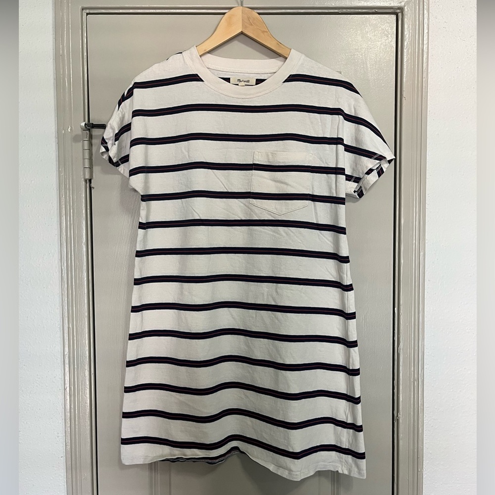 Madewell Tomboy Pocket Tee Dress in Stripe